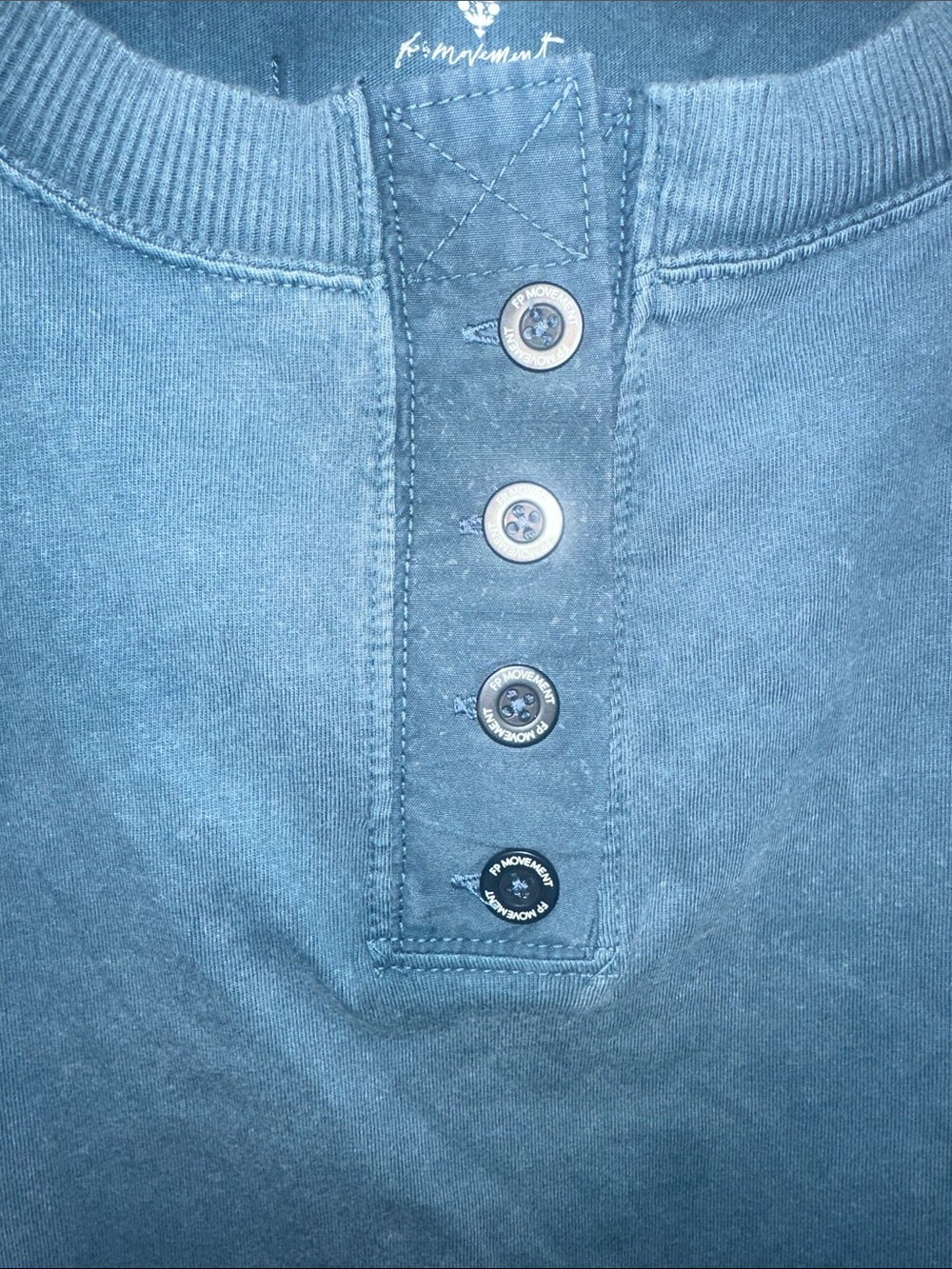 FP Movement by Free People Blue Washed Henley Top - Picture 5 of 8